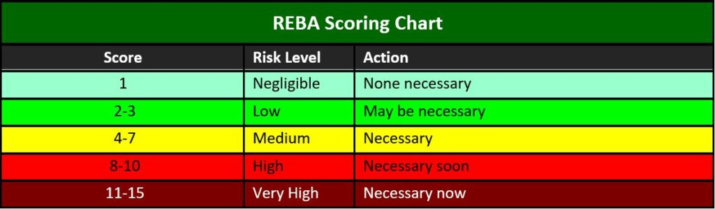 Reba scoring chart